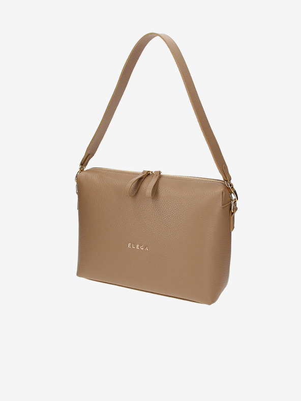 Elega Svetlohnedá dámska kožená kabelka ELEGA Hills