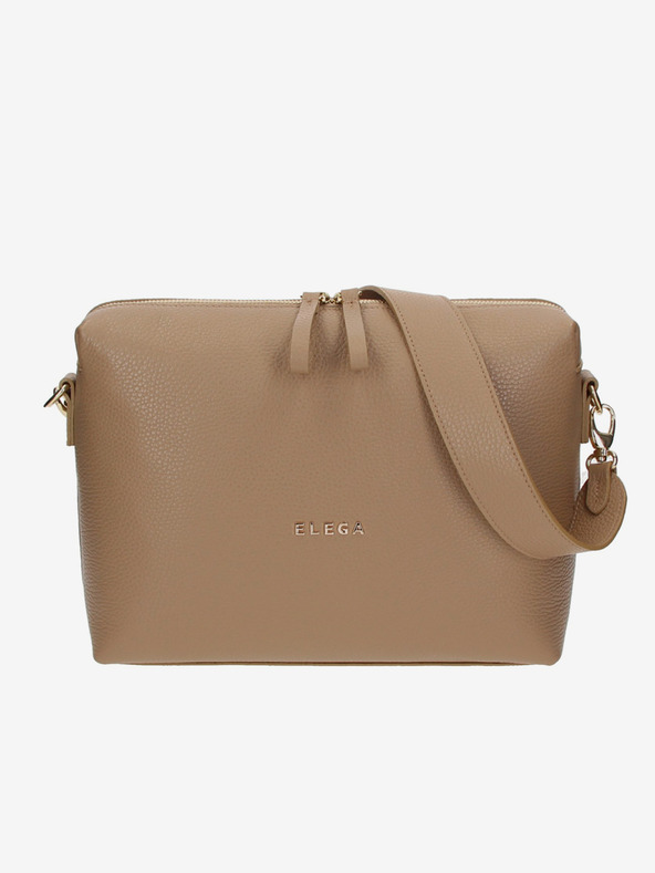 Elega Svetlohnedá dámska kožená kabelka ELEGA Hills