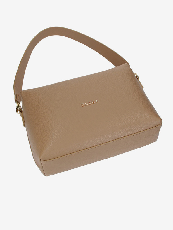 Elega Svetlohnedá dámska kožená kabelka ELEGA Hills