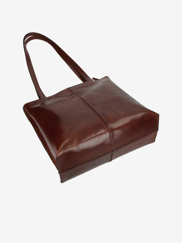 Elega Hnedá dámska kožená kabelka ELEGA Mel