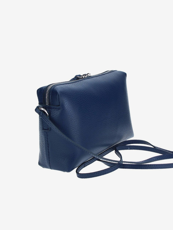 Elega Tmavomodrá dámska kožená crossbody kabelka ELEGA Hill