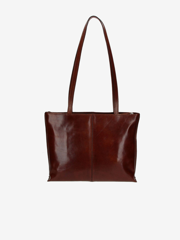 Elega Tmavohnedá dámska kožená crossbody kabelka ELEGA Melanie