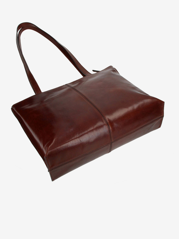 Elega Tmavohnedá dámska kožená crossbody kabelka ELEGA Melanie