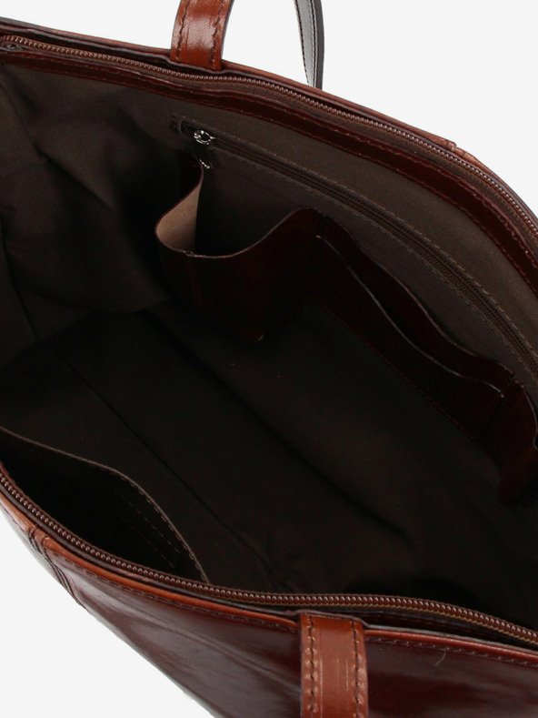 Elega Tmavohnedá dámska kožená crossbody kabelka ELEGA Melanie