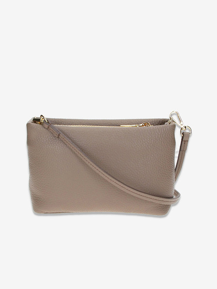 Elega Béžová dámska kožená crossbody kabelka Elega Fluffy