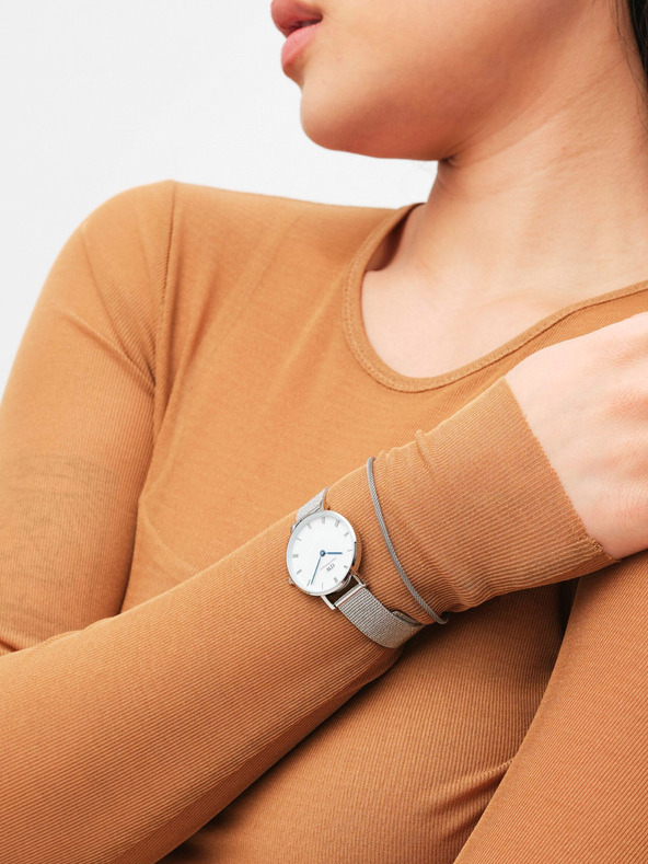 Daniel Wellington Strieborné dámske hodinky Daniel Wellington Mesh Petite Sterling Silver