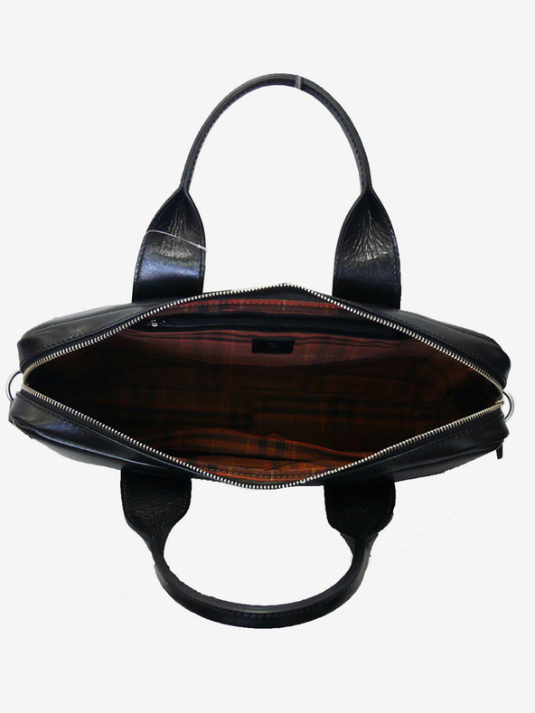 Elega Čierna pánska kožená taška na notebook ELEGA Brody