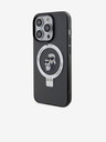 Karl Lagerfeld Ringstand Karl and Choupette MagSafe zadný kryt pre iPhone 15 Pro Max čierny Karl Lagerfeld