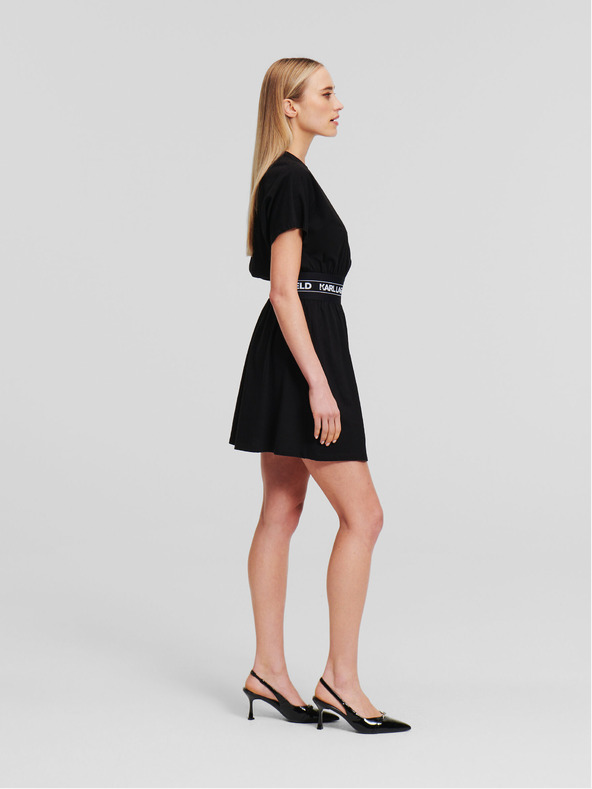 Karl Lagerfeld Čierne dámske šaty KARL LAGERFELD Logo