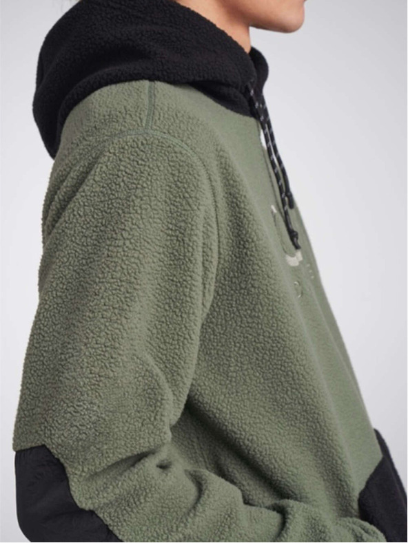 Tenson Pánska fleecová mikina s kapucou COLOURWEAR Teddy 2.0 M sivozelená