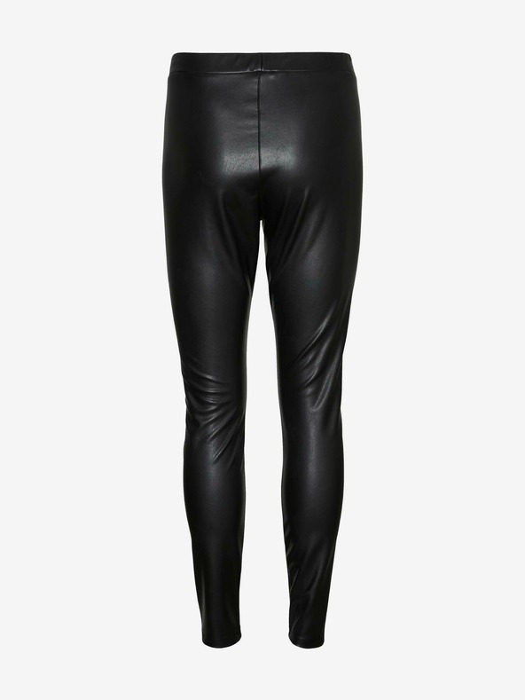 Vero Moda Čierne dámske kožené legíny skinny fit VERO MODA Gaya