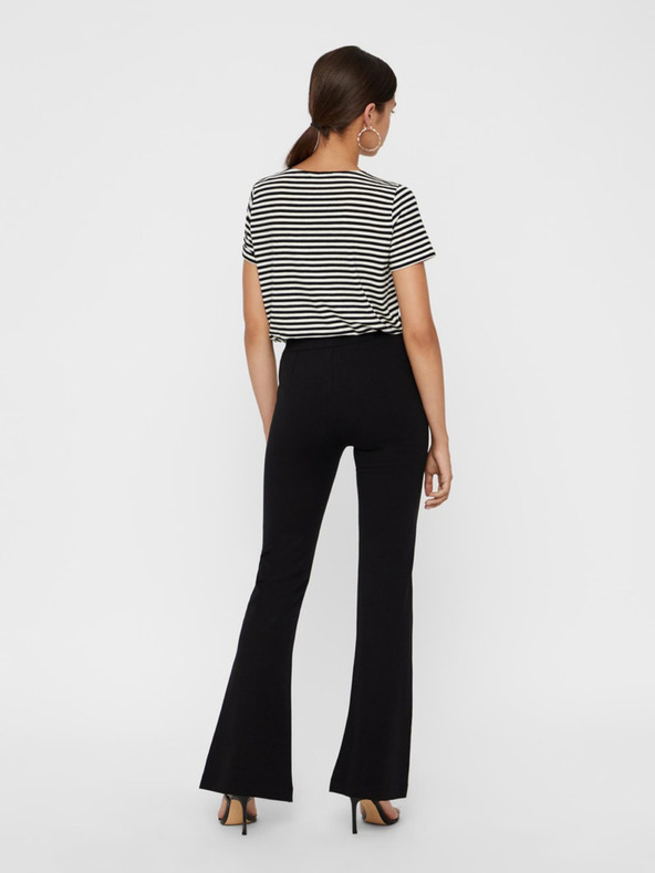 Vero Moda Čierne dámske nohavice rozšíreného strihu Vero Moda Kamma