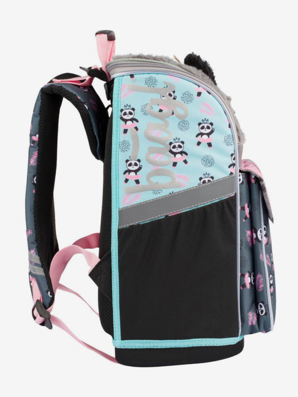 BAAGL  Sivá školská taška panda na zips Baagl