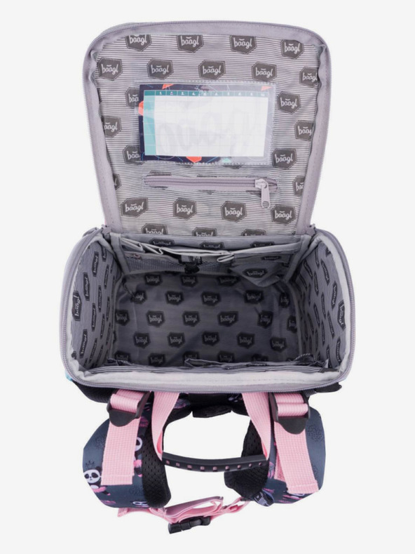 BAAGL  Sivá školská taška panda na zips Baagl