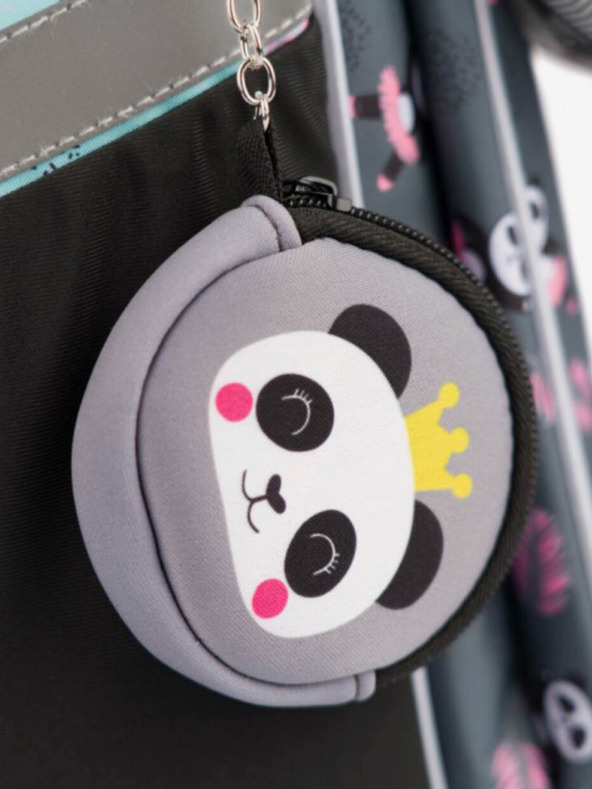 BAAGL  Sivá školská taška panda na zips Baagl