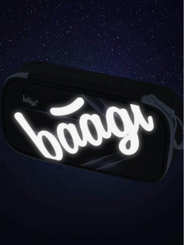 BAAGL  Čierny školský peračník skate bluelight Baagl