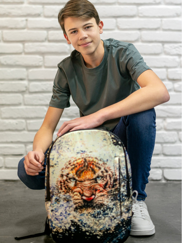 BAAGL  Čierno-béžový batoh Baagl eARTh - Tiger by Lukero