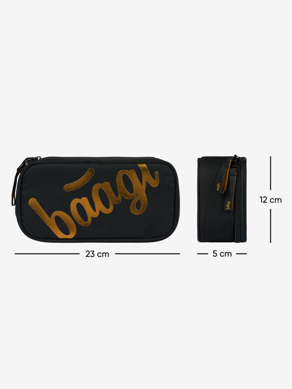 BAAGL  Čierny školský peračník Baagl Metallic Bronze