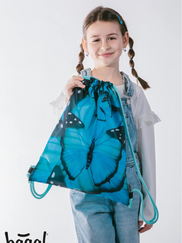 BAAGL  Modrý školský set Ergo - aktovka, penál, taška Baagl Butterfly
