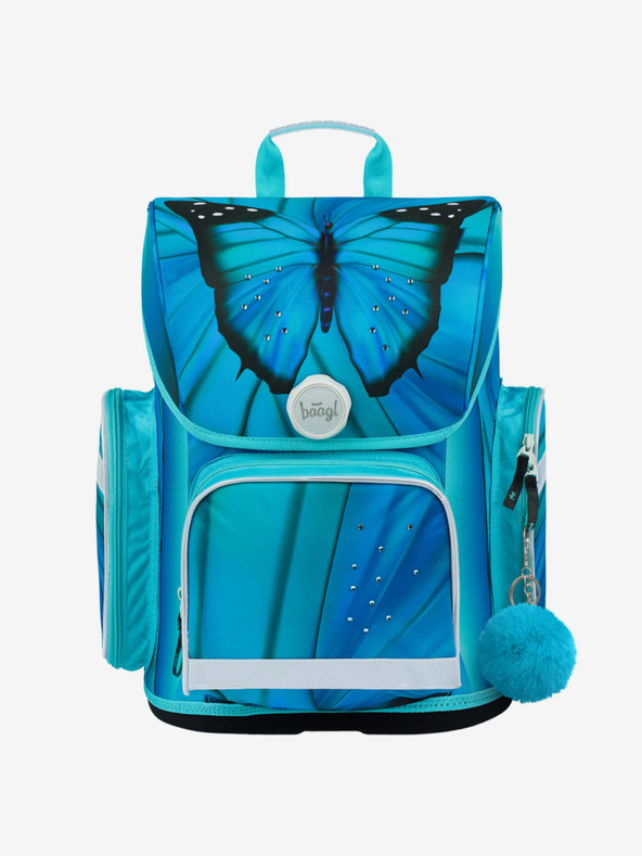 BAAGL  Modrý školský set Ergo - aktovka, penál, taška Baagl Butterfly