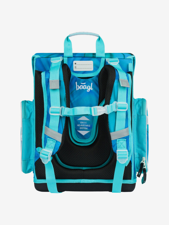 BAAGL  Modrý školský set Ergo - aktovka, penál, taška Baagl Butterfly