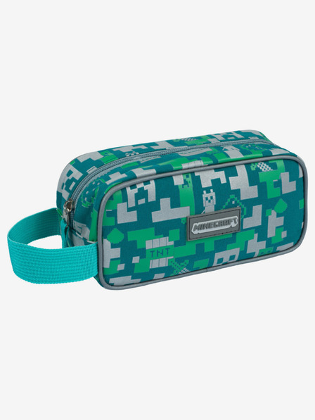 BAAGL  Zelený peračník Baagl Minecraft Strieborný Creeper