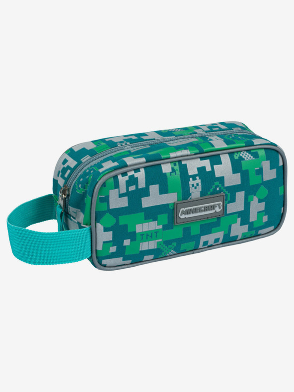 BAAGL  Zelený peračník Baagl Minecraft Strieborný Creeper
