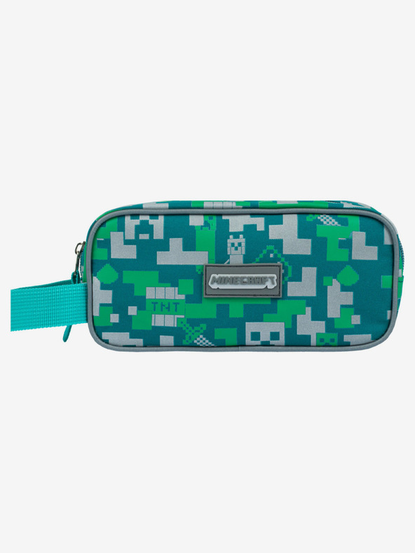 BAAGL  Zelený peračník Baagl Minecraft Strieborný Creeper