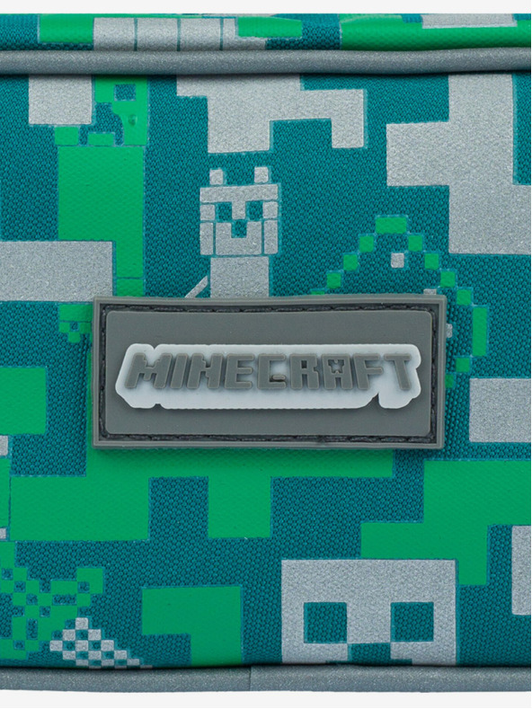 BAAGL  Zelený peračník Baagl Minecraft Strieborný Creeper