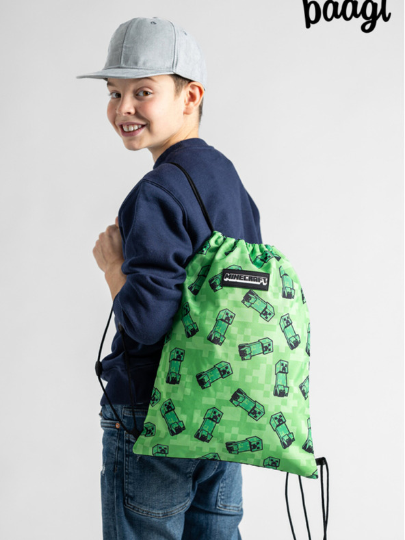 BAAGL  Zelený vak Baagl Minecraft Creeper