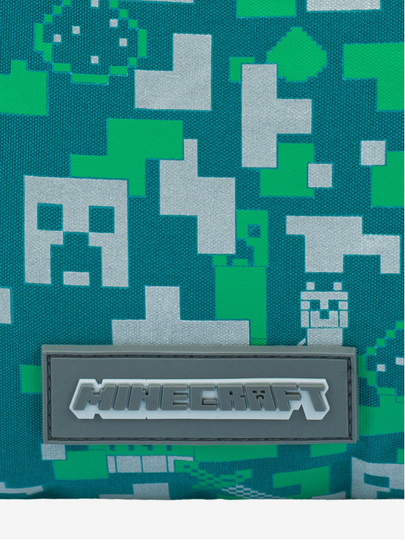 BAAGL  Zelená taška Baagl Minecraft Silver Creeper