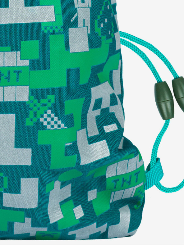 BAAGL  Zelená taška Baagl Minecraft Silver Creeper
