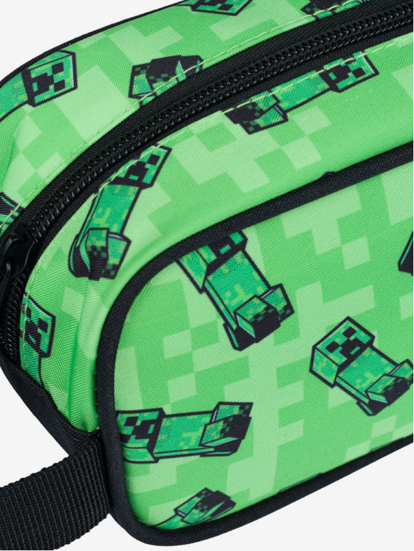 BAAGL  Zelený školský set - penál, taška Baagl Minecraft 2 Creeper