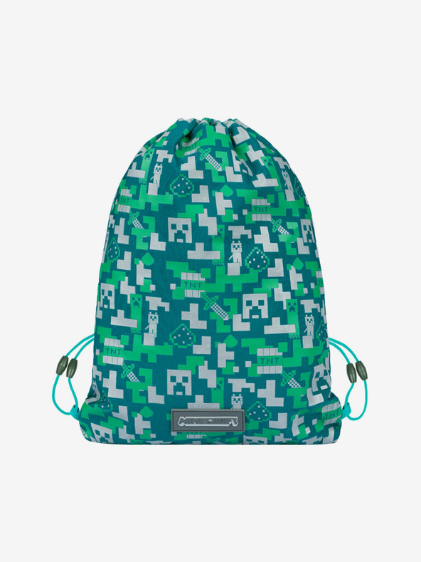 BAAGL  Zelený školský set - penál, taška Baagl Minecraft 2 Silver Creeper