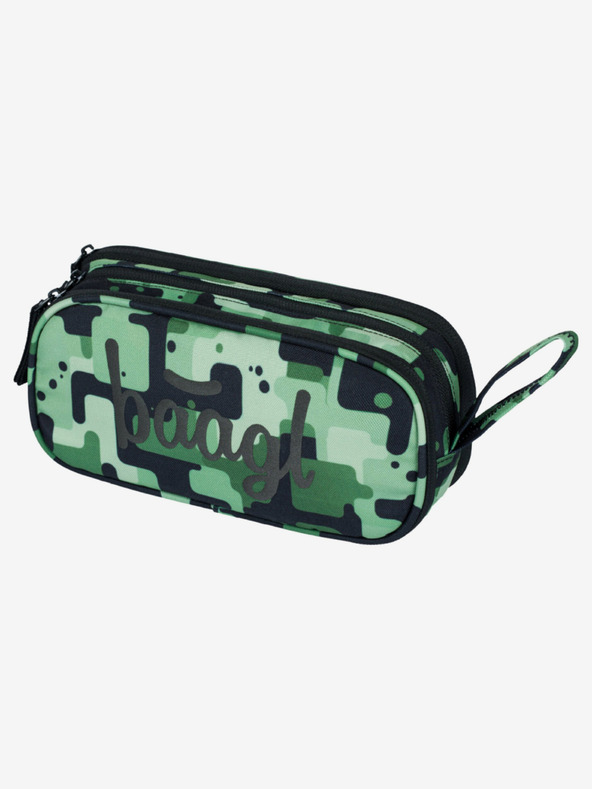 BAAGL  Čierna školská súprava - batoh, peračník, taška Baagl Coolmate Green