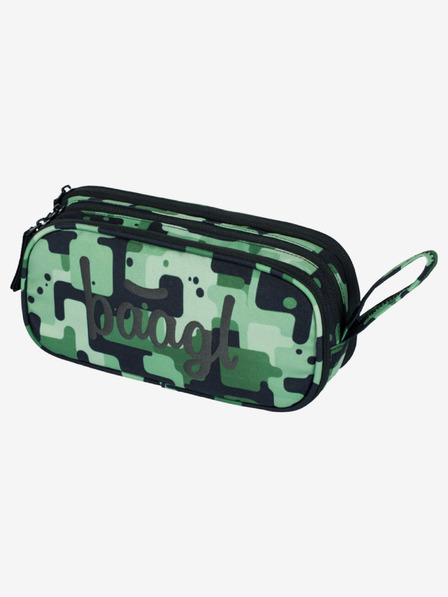 BAAGL  Čierna školská súprava - batoh, peračník, taška Baagl Coolmate Green