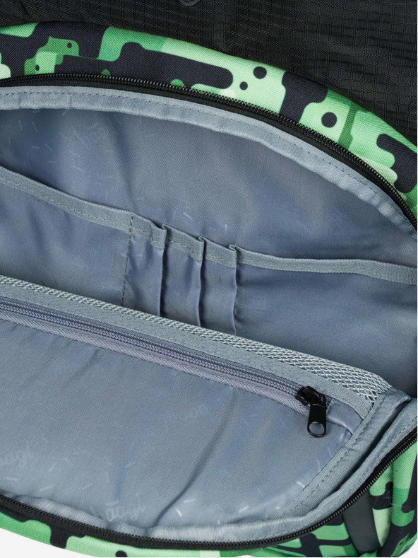 BAAGL  Čierna školská súprava - batoh, peračník, taška Baagl Coolmate Green