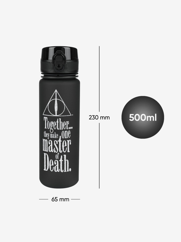 BAAGL  Čierna tritanová fľaša na pitie harry potter relikvia smrti, 500 ml Baagl