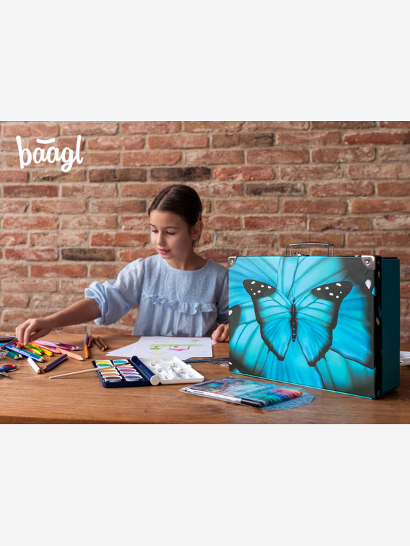 BAAGL  BAAGL Skladací školský kufrík Butterfly s kovaním BAAGL