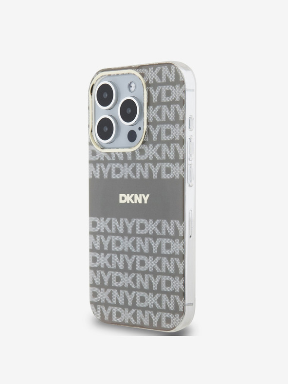DKNY Zadný kryt PC/TPU Repeat Pattern Tonal Stripe Magsafe pre iPhone 14 Pro Max Beige DKNY