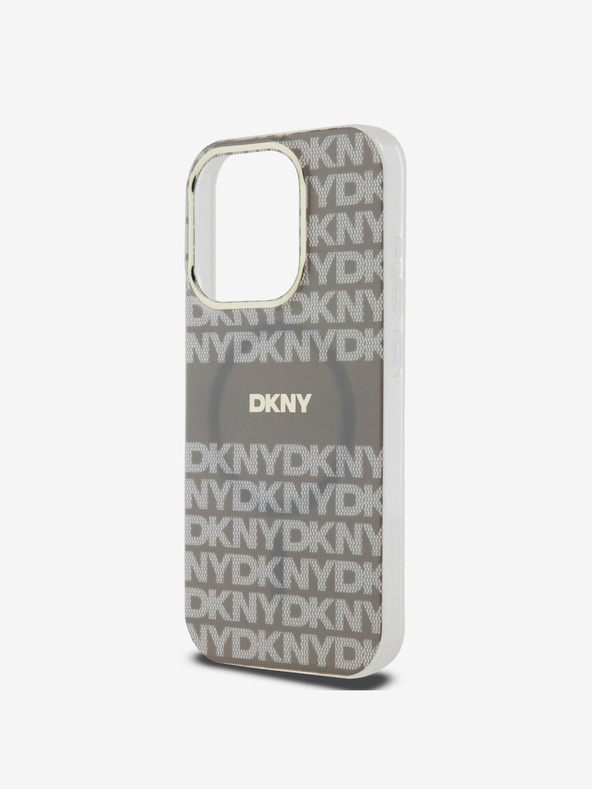 DKNY Zadný kryt PC/TPU Repeat Pattern Tonal Stripe Magsafe pre iPhone 14 Pro Max Beige DKNY