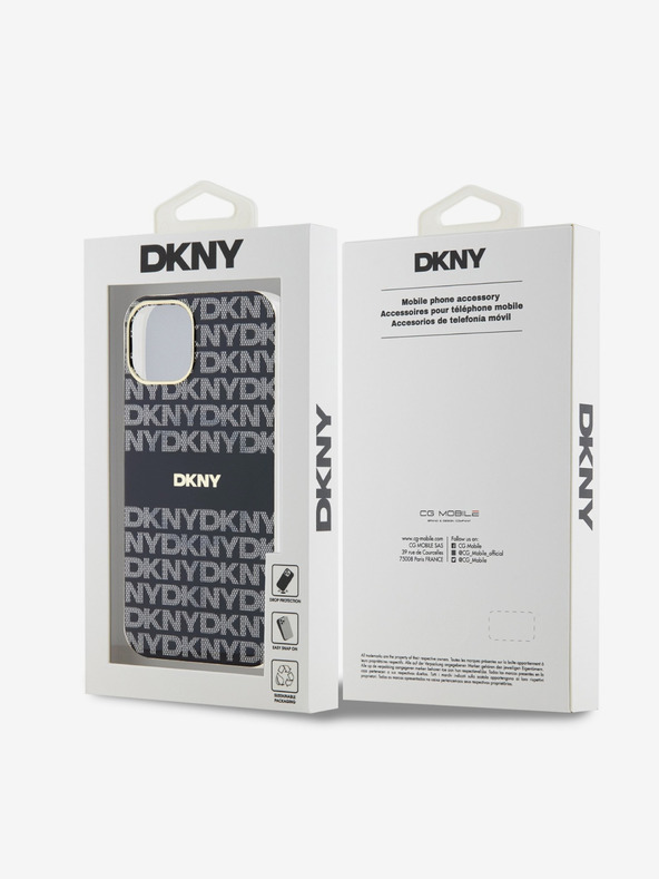 DKNY Zadný kryt PC/TPU Repeat Pattern Tonal Stripe Magsafe pre iPhone 14 Black DKNY