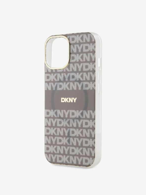 DKNY Zadný kryt PC/TPU Repeat Pattern Tonal Stripe Magsafe pre iPhone 15 Beige DKNY