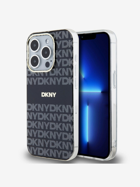 DKNY Zadný kryt PC/TPU Repeat Pattern Tonal Stripe Magsafe pre iPhone 14 Pro Black DKNY