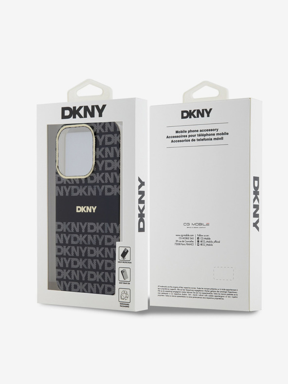 DKNY Zadný kryt PC/TPU Repeat Pattern Tonal Stripe Magsafe pre iPhone 14 Pro Black DKNY
