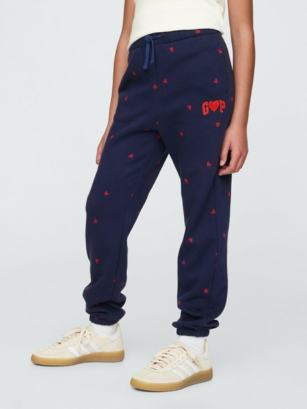 GAP Detské tepláky fleece logo army GAP
