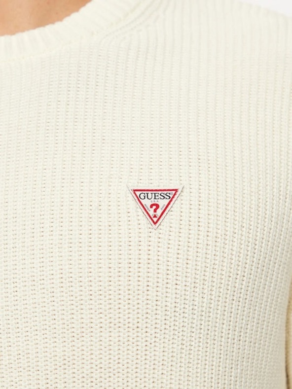 Guess Jeans Pánsky ecru sveter z3hm1 Guess jeans