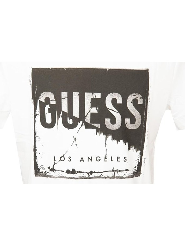 Guess Jeans Pánske biele tričko g011 Guess jeans