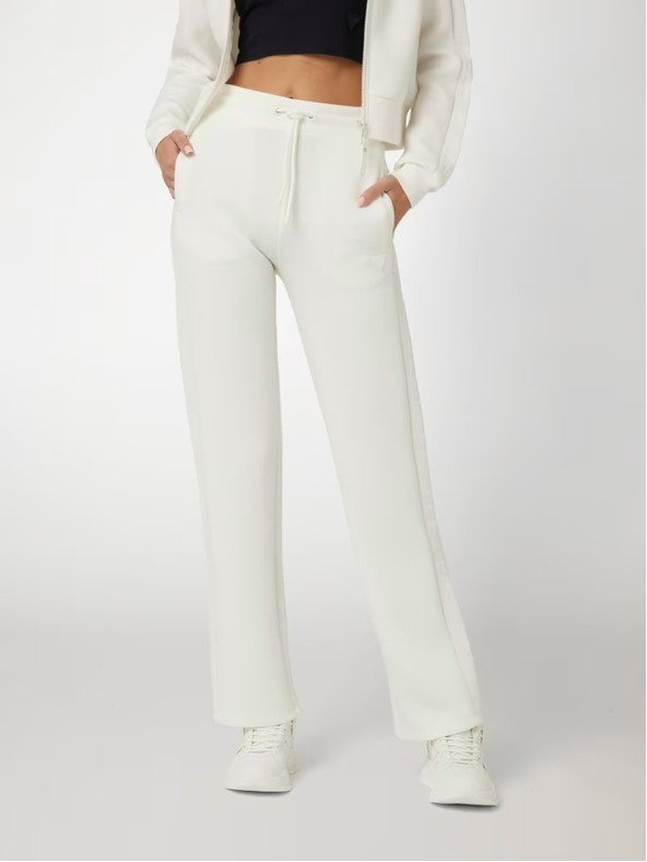 Guess Jeans Dámske biele tepláky s bočným logom Guess jeans