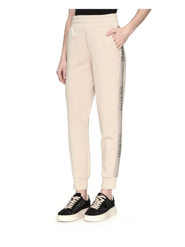 Guess Jeans Dámske béžové tepláky s ozdobným pruhom Guess jeans